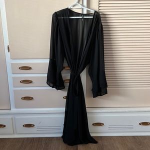 Torrid sheer black swimsuit coverup swim robe 4 4X